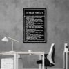 Inspirational office decor canvas acrylic motivational SUCCESS art 12 rules for SUCCESS in life home wall quote living room poster