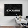 "You Can't Deposit Excuses" - Motivational Canvas Entrepreneur Poster - Business Related Quote Franklin Inspirational Financial Advice Sign