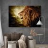 Closed Mouth Don't Get Fed Canvas Lion Motivational Quote Poster Inspirational Sign Office Art