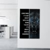 Motivational Canvas Quote Tiger Art Hard Work Beats Talent Every Time Poster Aggressive Tiger Look Inspirational Print Office Quote Design