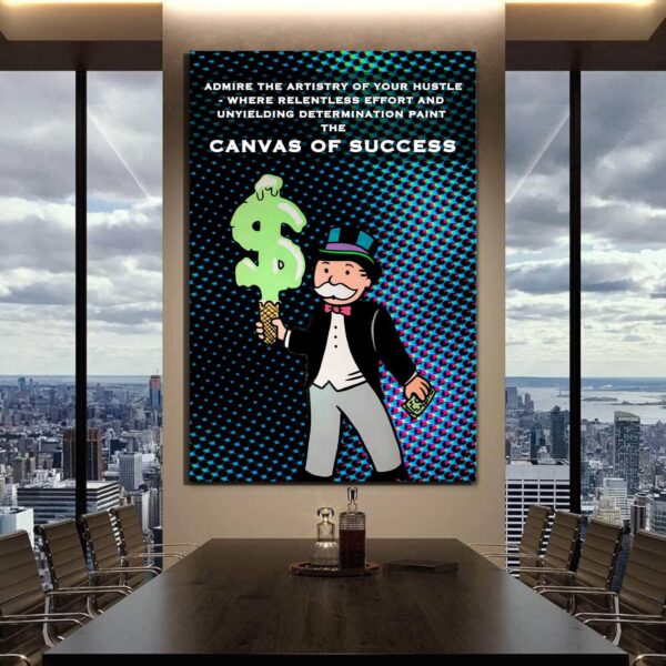 Alec Monopoly Canvas Of Success Limited Edition Green Dollar Rich Motivation Office Wall Art Poster with Acrylic Metal and Canvas Options