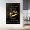 Monopoly Wall Art - Motivational Poster for Entrepreneur Office - Inspirational Canvas with Hustle Quote Sign - No Pressure No Diamonds Art