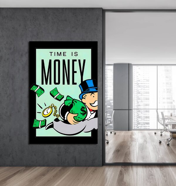 Time is Money Motivational Monopoly Wall Art Print - Perfect for Entrepreneurs and Businessmen - No Luck All Hustle Poster - Made in USA