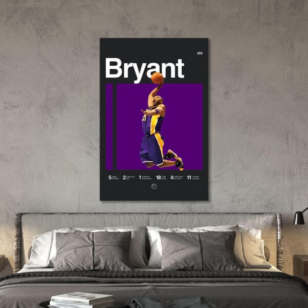 Kobe Bryant Mamba Mentality Framed Canvas Art - Inspirational Wall Decor Gym - Motivational Sports Quotes - Never Give Up - Limited Print