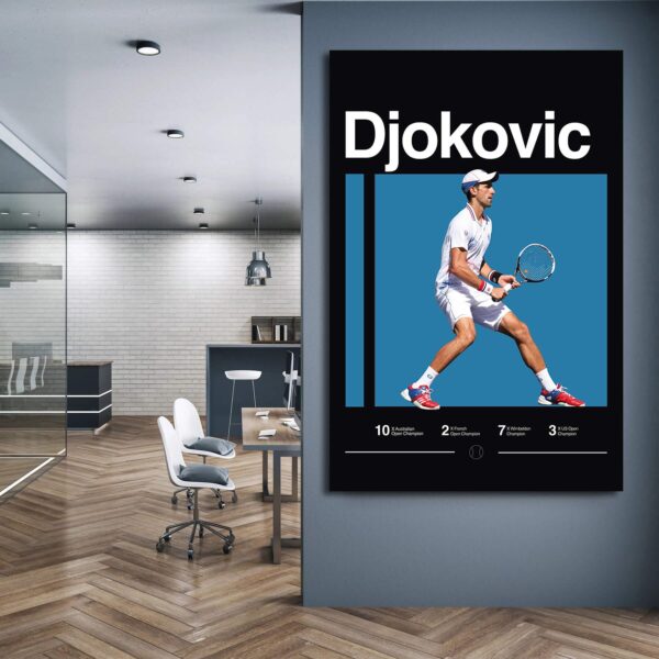 Novak Djokovic Poster, Tennis Print, Minimalist, Mid-Century Modern, Tennis Fans, Sports Office Wall Art, Sports Bedroom