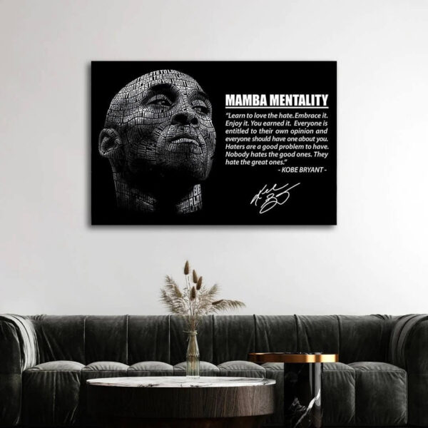 Mentality Motivation Quotes Canvas, Kobe Mentality Print, Basketball Legend Player Poster, Basketball Gift, Mindset Print, Mamba Quote